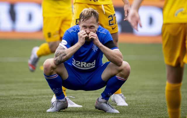 Rangers' Scott Arfield cuts a frustrated figure during the first half at the Tony Macaroni Arena. Picture: Craig Williamson/SNS
