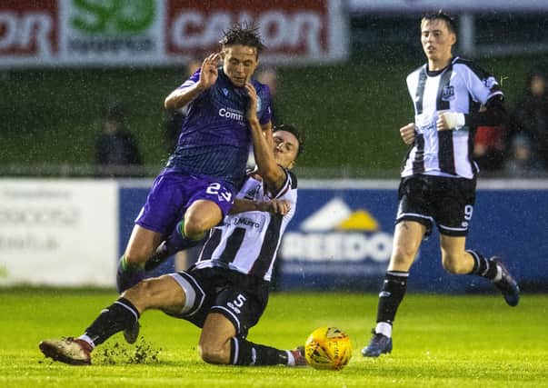 Clashes between full and part-time clubs are common in the Betfred Cup, such as last season's game between Hibs and Elgin City. Picture: Craig Foy/SNS