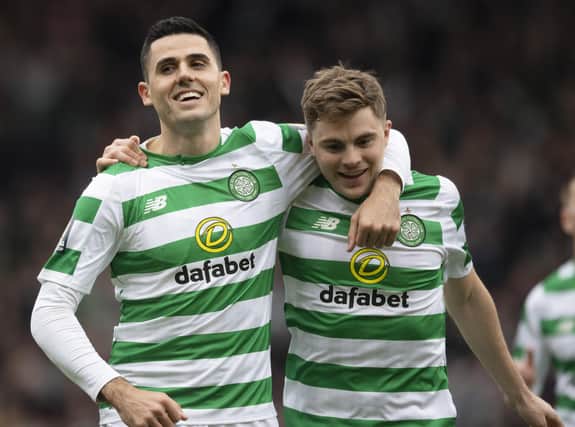 Tom Rogic, left, and James Forrest have enjoyed plenty of success as Celtic team-mates. Picture: SNS