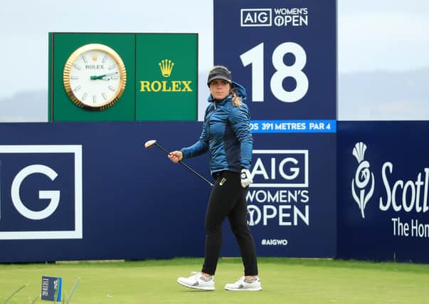 Dani Holmqvist after teeing off at the 18th on day two of the AIG Womens’ Open. Picture: R&A