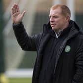 Celtic manager Neil Lennon supervises training ahead of the clash with Dundee United. Picture: Craig Foy/SNS