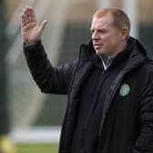 Celtic manager Neil Lennon supervises training ahead of the clash with Dundee United. Picture: Craig Foy/SNS