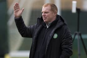Celtic manager Neil Lennon supervises training ahead of the clash with Dundee United. Picture: Craig Foy/SNS