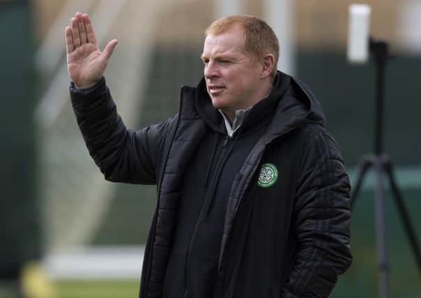 Celtic manager Neil Lennon supervises training ahead of the clash with Dundee United. Picture: Craig Foy/SNS