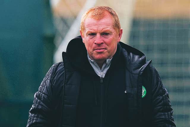 GLASGOW, SCOTLAND - AUGUST 21: Manager Neil Lennon during a Celtic training session at Lennoxtown on August 21, 2020, in Glasgow, Scotland. (Photo by Craig Foy / SNS Group)