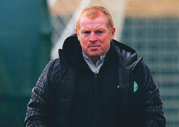 GLASGOW, SCOTLAND - AUGUST 21: Manager Neil Lennon during a Celtic training session at Lennoxtown on August 21, 2020, in Glasgow, Scotland. (Photo by Craig Foy / SNS Group)