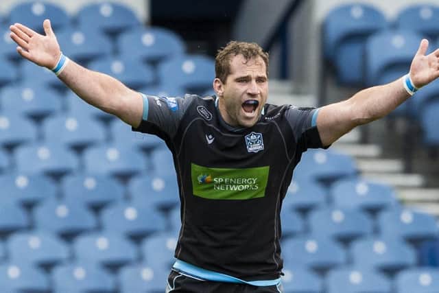 Glasgow captain Fraser Brown shows his frustration during his side's defeat by Edinburgh at BT Murrayfield. Picture: Ross Parker/SNS Group