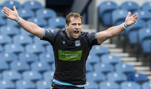 Glasgow captain Fraser Brown shows his frustration during his side's defeat by Edinburgh at BT Murrayfield. Picture: Ross Parker/SNS Group