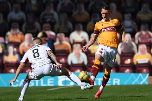David Turnbull, right, in action against Hamilton. Picture: Paul Devlin/SNS