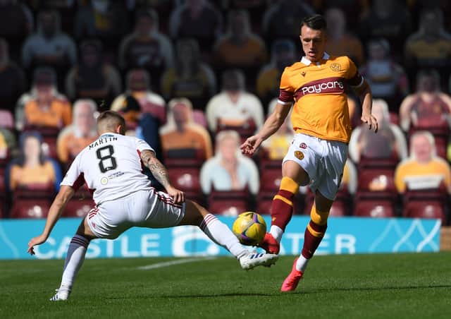 David Turnbull, right, in action against Hamilton. Picture: Paul Devlin/SNS