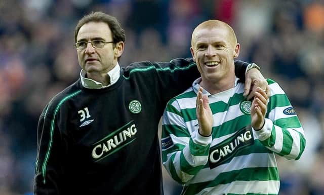 Neil Lennon with his mentor Martin O'Neill during their time together at Celtic. Picture: Bill Murray/SNS.