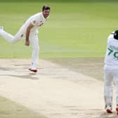 Azhar Ali of Pakistan edges behind giving James Anderson his 600th Test wicket during day five of the third Test at the Ageas Bowl. Picture: Alastair Grant/Pool via Getty Images