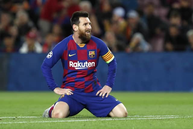 Lionel Messi has cut an increasingly exasperated figure at Barcelona. Picture: Joan Monfort/AP