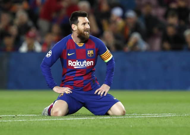 Lionel Messi has cut an increasingly exasperated figure at Barcelona. Picture: Joan Monfort/AP