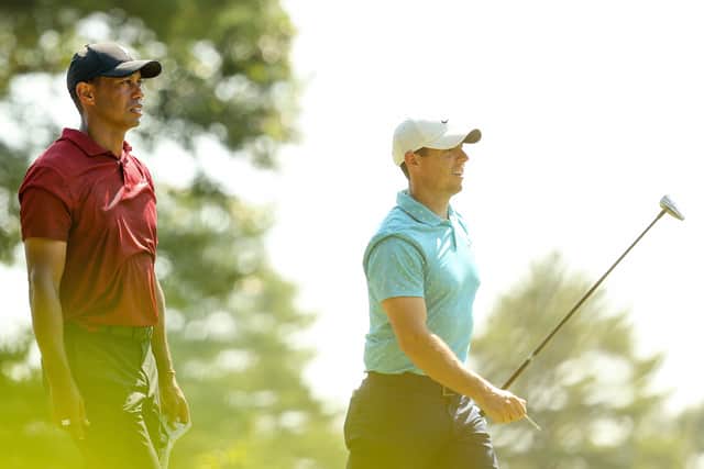 Tiger Woods and Rory McIlroy will play in the BMW Championship at Olympia Fields this week. Picture: Maddie Meyer/Getty Images
