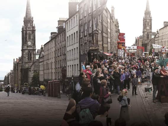 Edinburgh's Royal Mile in 2020 compared to 2019. Picture: TSPL