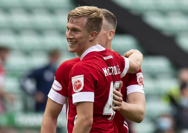 Ross McCrorie is all smiles after Aberdeen's 1-0 win against Hibs. Picture: Ross Parker/SNS