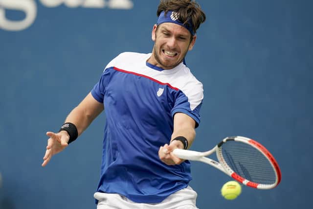 Cameron Norrie plays a return to Diego Schwartzman. Picture: Frank Franklin II/AP