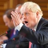 Britain's Prime Minister Boris Johnson speaks during a Cabinet meeting of senior government ministers. Picture: Toby Melville - WPA Pool/Getty Images