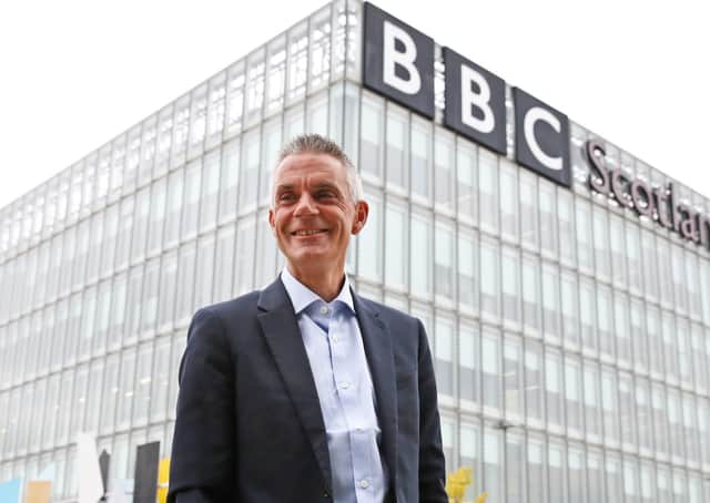 Tim Davie, new director-general of the BBC, arrives at BBC Scotland in Glasgow for his first day in the role. Picture: Andrew Milligan/PA Wire