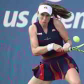 Johanna Konta returns the ball to compatriot Heather Watson. Picture: Al Bello/Getty