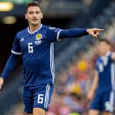 Kenny McLean in action for Scotland during the 2-1 victory over Cyprus at Hampden last year