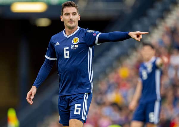 Kenny McLean in action for Scotland during the 2-1 victory over Cyprus at Hampden last year