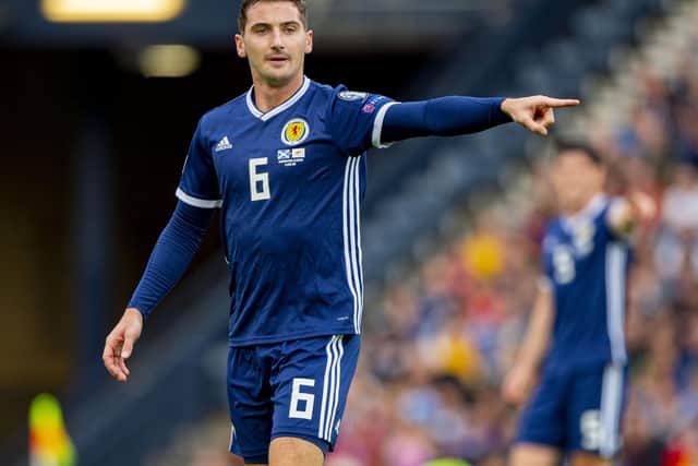 Kenny McLean in action for Scotland during the 2-1 victory over Cyprus at Hampden last year