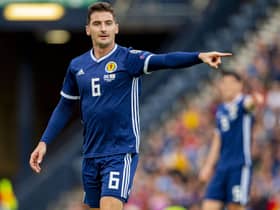 Kenny McLean in action for Scotland during the 2-1 victory over Cyprus at Hampden last year