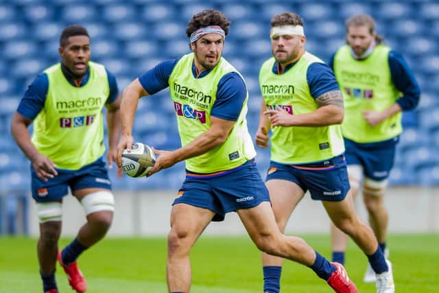 Stuart McInally during an Edinburgh training session at BT Murrayfield