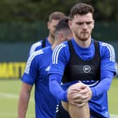 Scotland captain Andy Robertson during a training session at Oriam. Picture: Craig Williamson/SNS