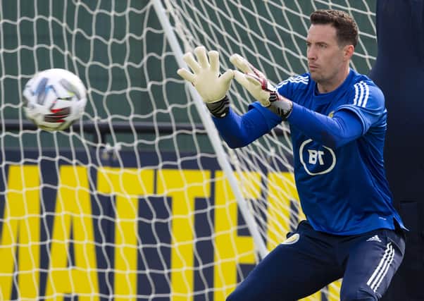 Rangers keeper Jon McLaughlin during a Scotland training session at the Oriam. Picture: Alan Harvey / SNS