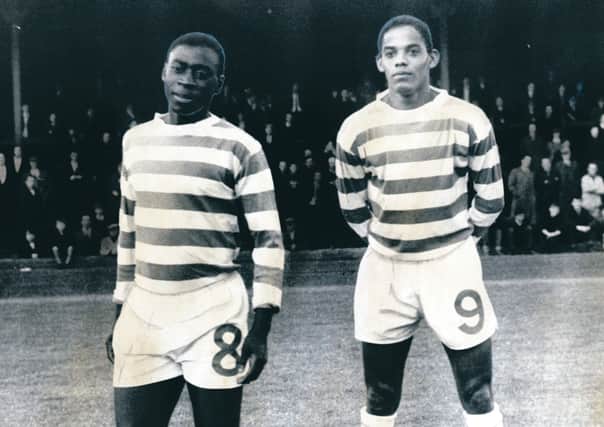 Ayrton Inacio and Marco di Sousa ahead of their Celtic bows in 1965.