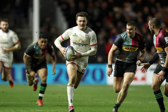 Jacob Stockdale, now playing at 15 for Ulster, is a prolific try-scorer for club and country. Picture: David Rogers/Getty Images