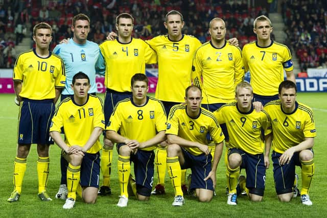 Craig Levein's strikerless team in Prague in 2010. Picture: Alan Harvey/SNS