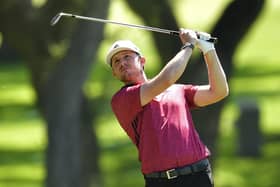 Connor Syme plays his second shot on the first hole during the second round of the Andalucia Masters at Valderrama. Picture: Octavio Passos/Getty Images