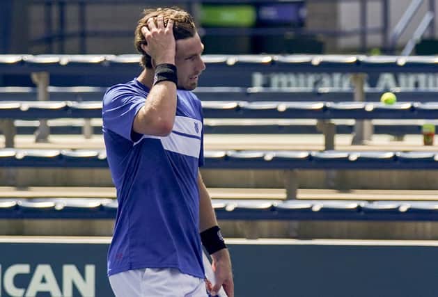 Cameron Norrie reacts after losing to Alejandro Davidovich Fokina of Spain during the third round of the US Open. Picture: Seth Wenig/AP