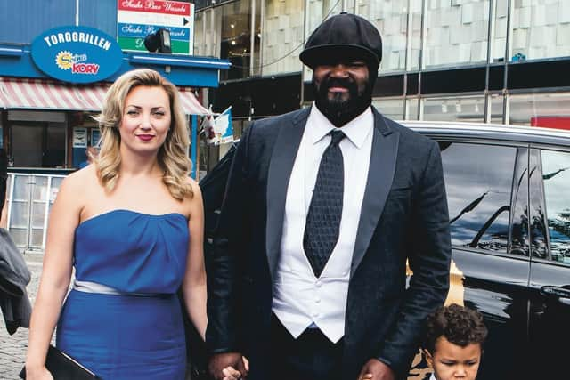 Porter with his wife Victoria and son Demyan at a music award ceremony in Sweden, 2017. (Picture: Michael Campanella/Getty Images)