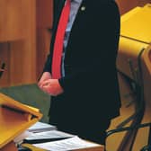 Scottish Labour Leader Richard Leonard during First Minister's Questions at the Scottish Parliament.