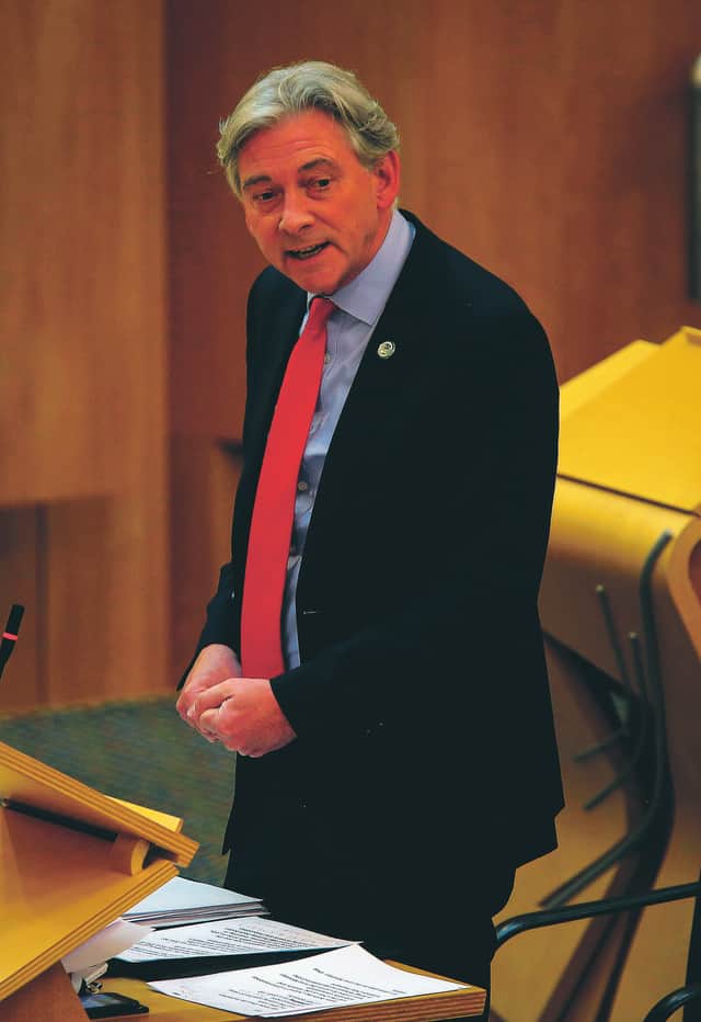Scottish Labour Leader Richard Leonard during First Minister's Questions at the Scottish Parliament.