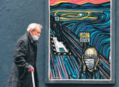Artwork in Glasgow on September 2,after the Scottish government imposed fresh restrictions on the city