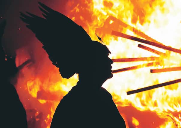 A galley burns after the junior Up Helly Aa parade (Picture: Andrew Milligan/PA Wire)