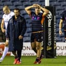 Mike Willemse, centre, cuts a dejected figure after his deliberate knock-on led to Ulster's decisive penalty in Saturday's Pro-14 semi-final at BT Murrayfield. Picture: Craig Williamson/SNS