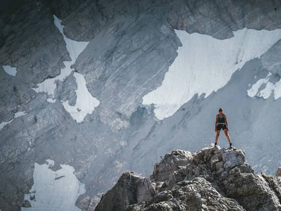 Jenny Tough negotiates the Tien Shan mountain range in Kyrgyzstan.
Based in Scotland, she is an accomplished adventure athlete currently part way through a solo challenge to run the length of a mountain range on every continent.