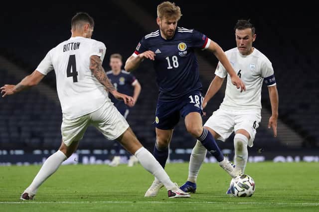 Stuart Armstrong during his 11-minute cameo against Israel. Picture: Andrew Milligan/PA