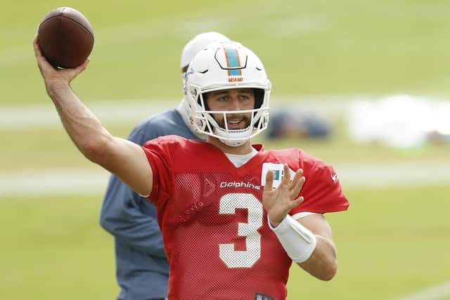 Josh Rosen was released by Miami last week and on Sunday was picked up by Tampa Bay Buccaneers. Picture: Michael Reaves/Getty Images