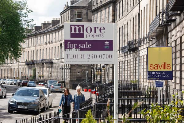 For Sale signs on Abercromby Place in Edinburgh. Picture: Toby Williams