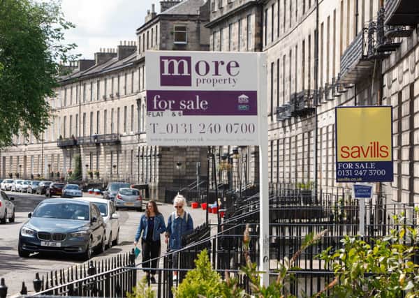 For Sale signs on Abercromby Place in Edinburgh. Picture: Toby Williams