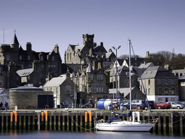 Victoria Pier is a place for mooring at Lerwick in the Shetland Islands
