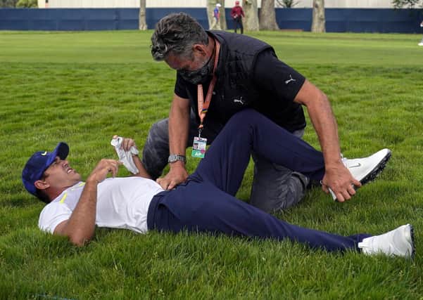 Brooks Koepka needed treated for an injury during the US PGA Championship last month. Picture: Jeff Chiu/AP